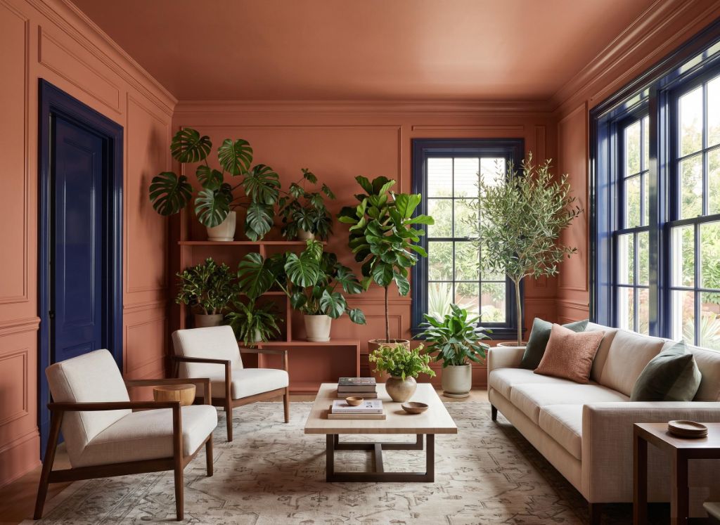 2026 interior color trend - terracotta living room