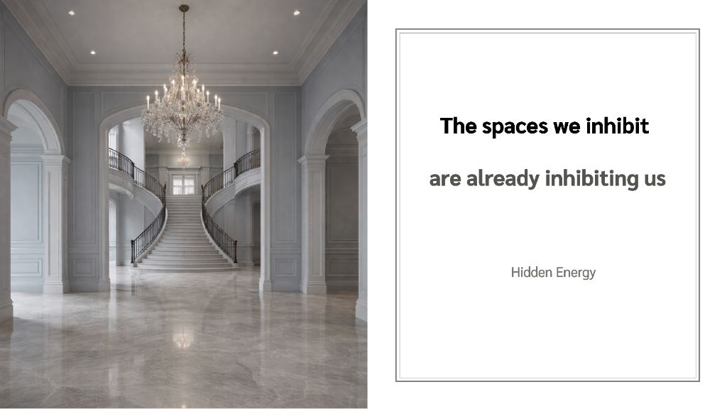 Grand interior with chandelier, arched doorways and sweeping marble staircase — Hidden Energy